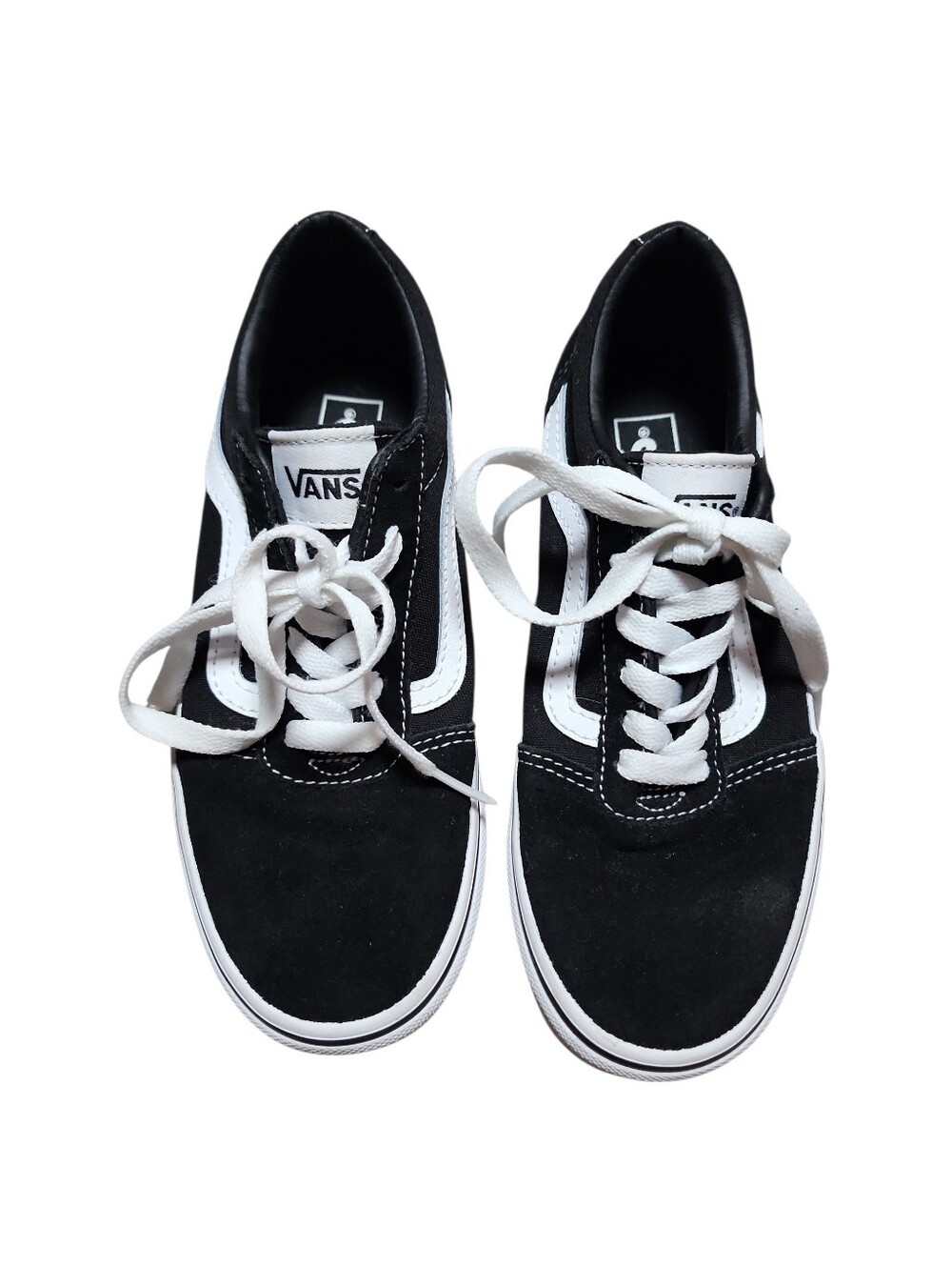 Vans Off The Wall Black Suede Boys Youth Sneakers Size 2.5
